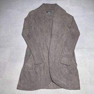 Barefoot Dreams CozyChic Lite Circle Cardigan Womens XS Open Front Soft Brown